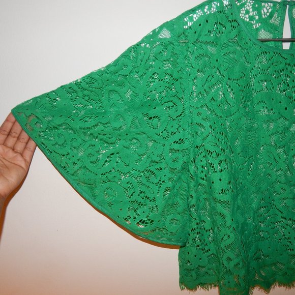 Forever 21 Green Lace Sheer Top - Picture 4 of 4